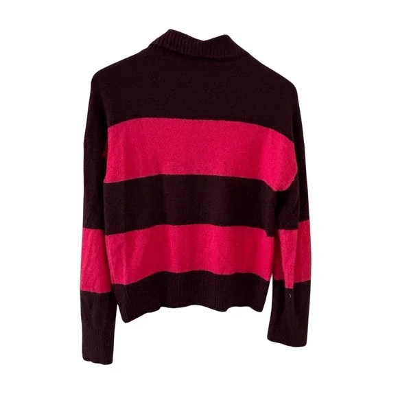 Evereve Roslyn Rugby Stiped Sweater Womens XS Pink Brown Preppy Rugby - Picture 4 of 12